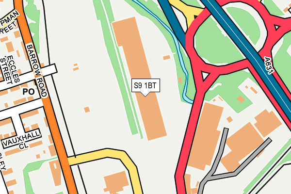 S9 1BT map - OS OpenMap – Local (Ordnance Survey)