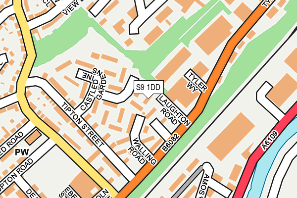 S9 1DD map - OS OpenMap – Local (Ordnance Survey)