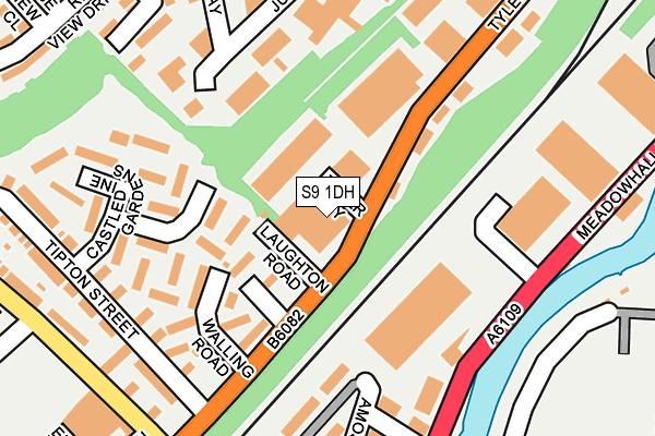 S9 1DH map - OS OpenMap – Local (Ordnance Survey)