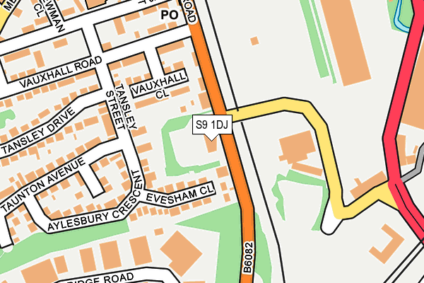 S9 1DJ map - OS OpenMap – Local (Ordnance Survey)