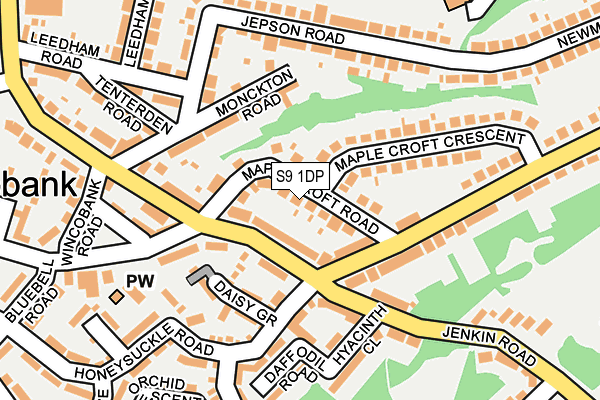 S9 1DP map - OS OpenMap – Local (Ordnance Survey)