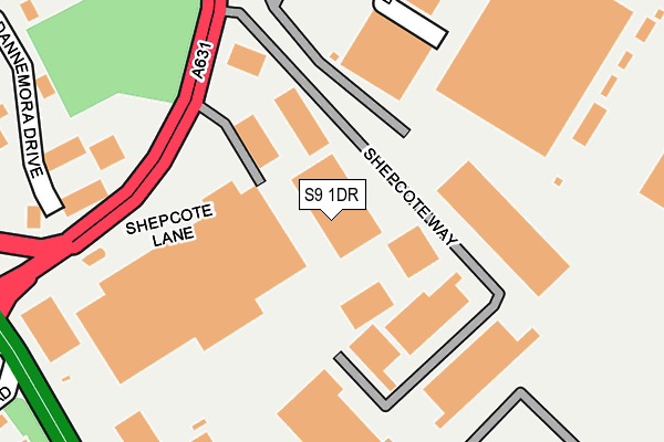 S9 1DR map - OS OpenMap – Local (Ordnance Survey)