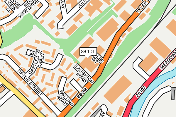 S9 1DT map - OS OpenMap – Local (Ordnance Survey)