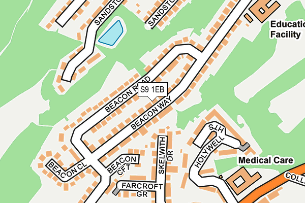 S9 1EB map - OS OpenMap – Local (Ordnance Survey)