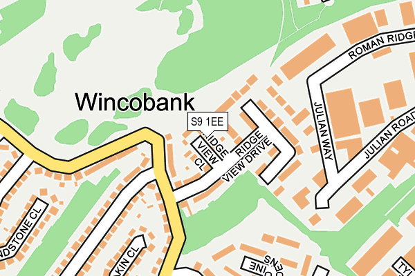 S9 1EE map - OS OpenMap – Local (Ordnance Survey)