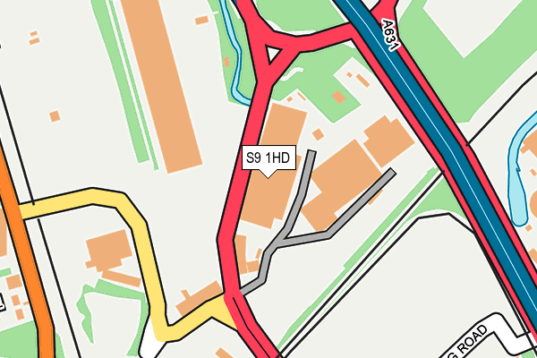 S9 1HD map - OS OpenMap – Local (Ordnance Survey)