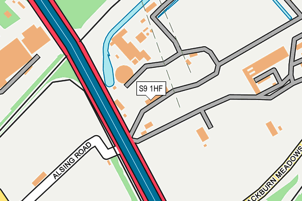 S9 1HF map - OS OpenMap – Local (Ordnance Survey)
