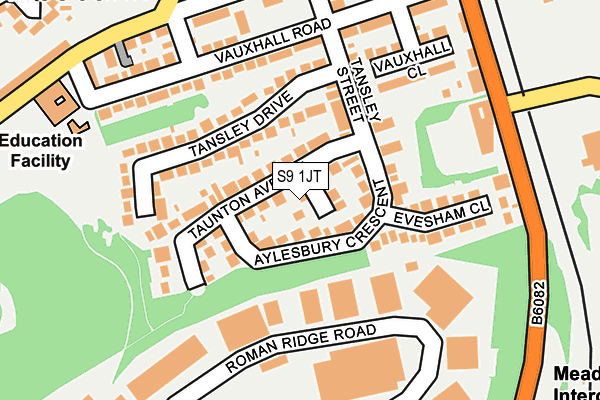 S9 1JT map - OS OpenMap – Local (Ordnance Survey)