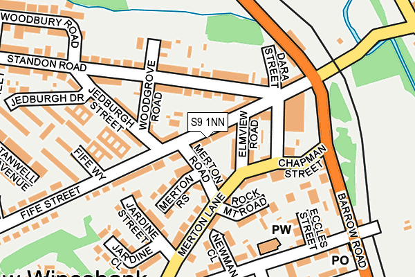 S9 1NN map - OS OpenMap – Local (Ordnance Survey)