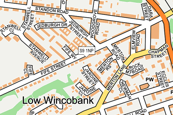 S9 1NP map - OS OpenMap – Local (Ordnance Survey)