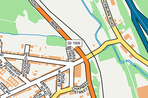 S9 1NW map - OS OpenMap – Local (Ordnance Survey)