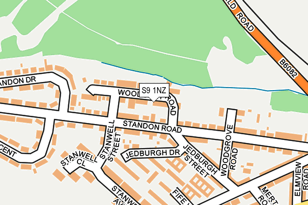 S9 1NZ map - OS OpenMap – Local (Ordnance Survey)