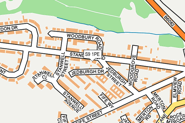 S9 1PE map - OS OpenMap – Local (Ordnance Survey)