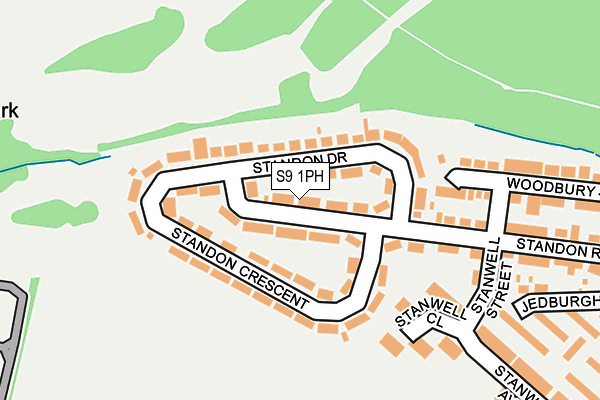 S9 1PH map - OS OpenMap – Local (Ordnance Survey)