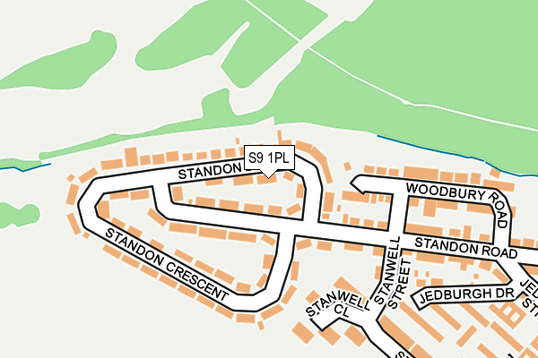 S9 1PL map - OS OpenMap – Local (Ordnance Survey)