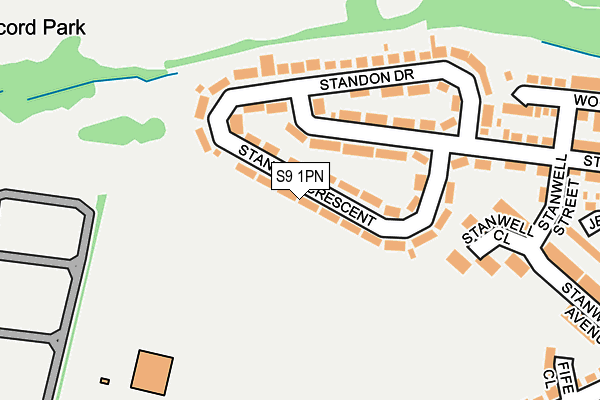 S9 1PN map - OS OpenMap – Local (Ordnance Survey)