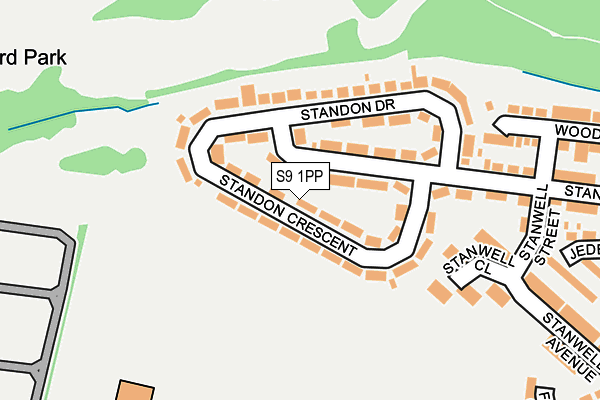 S9 1PP map - OS OpenMap – Local (Ordnance Survey)