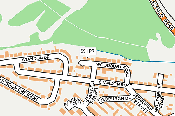 S9 1PR map - OS OpenMap – Local (Ordnance Survey)