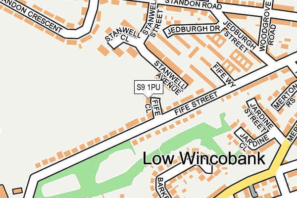 S9 1PU map - OS OpenMap – Local (Ordnance Survey)