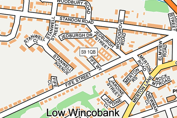 S9 1QB map - OS OpenMap – Local (Ordnance Survey)