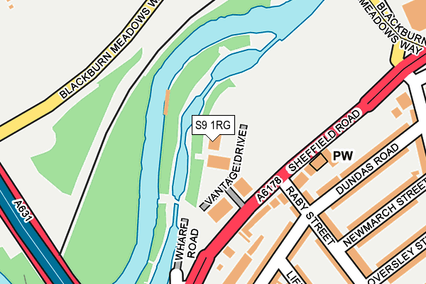 S9 1RG map - OS OpenMap – Local (Ordnance Survey)