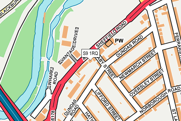 S9 1RQ map - OS OpenMap – Local (Ordnance Survey)