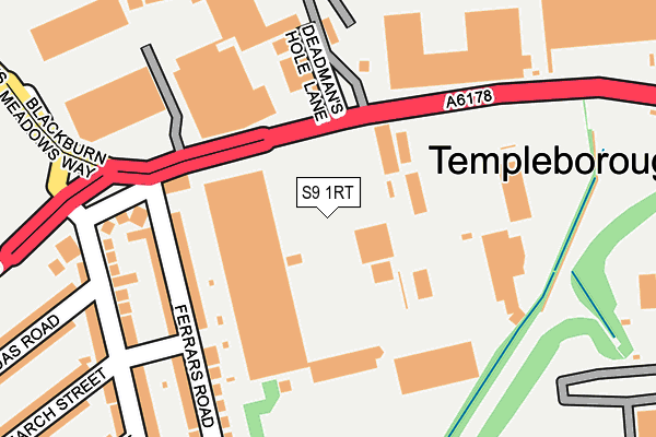 S9 1RT map - OS OpenMap – Local (Ordnance Survey)