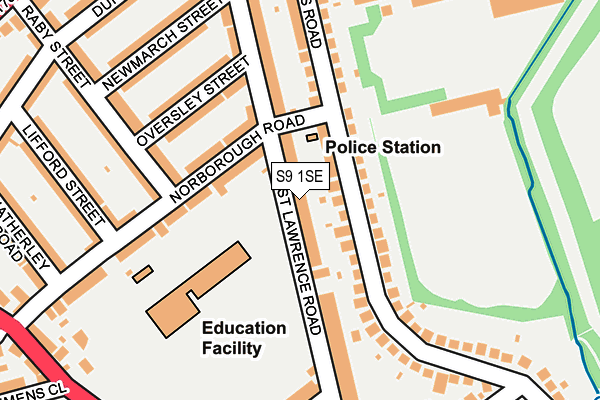 S9 1SE map - OS OpenMap – Local (Ordnance Survey)