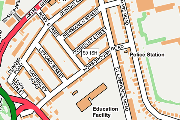 S9 1SH map - OS OpenMap – Local (Ordnance Survey)