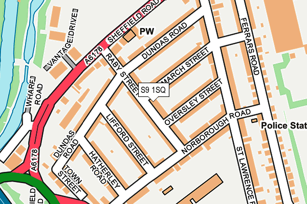 S9 1SQ map - OS OpenMap – Local (Ordnance Survey)