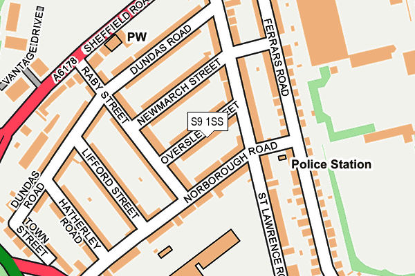 S9 1SS map - OS OpenMap – Local (Ordnance Survey)