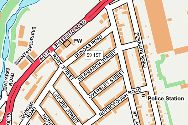 S9 1ST map - OS OpenMap – Local (Ordnance Survey)