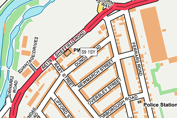 S9 1SY map - OS OpenMap – Local (Ordnance Survey)