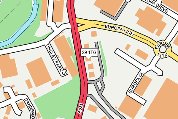 S9 1TG map - OS OpenMap – Local (Ordnance Survey)