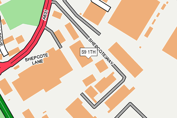 S9 1TH map - OS OpenMap – Local (Ordnance Survey)