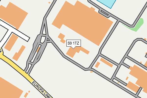S9 1TZ map - OS OpenMap – Local (Ordnance Survey)