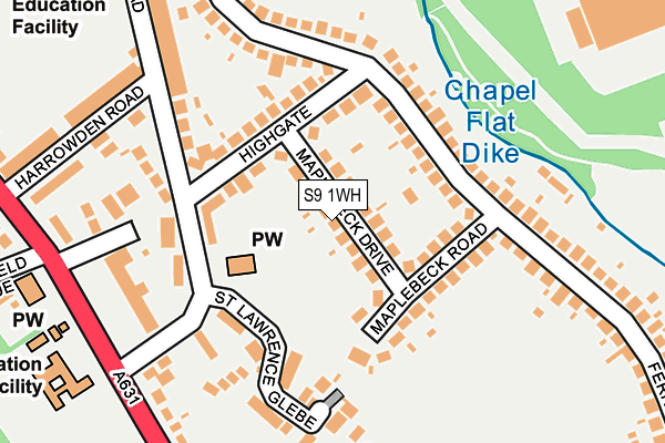 S9 1WH map - OS OpenMap – Local (Ordnance Survey)