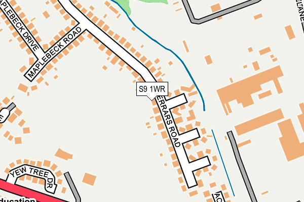 S9 1WR map - OS OpenMap – Local (Ordnance Survey)