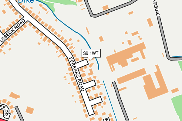 S9 1WT map - OS OpenMap – Local (Ordnance Survey)