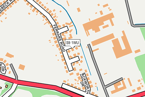S9 1WU map - OS OpenMap – Local (Ordnance Survey)