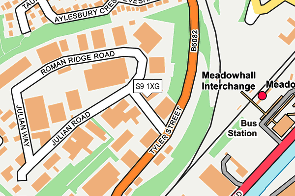 S9 1XG map - OS OpenMap – Local (Ordnance Survey)