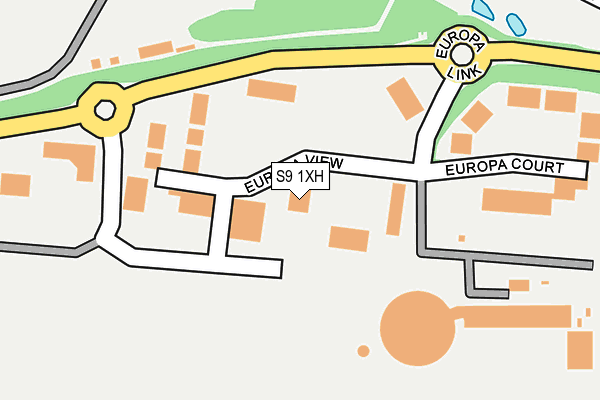 S9 1XH map - OS OpenMap – Local (Ordnance Survey)