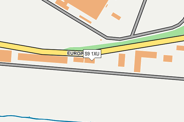 S9 1XU map - OS OpenMap – Local (Ordnance Survey)