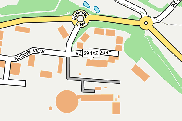 S9 1XZ map - OS OpenMap – Local (Ordnance Survey)