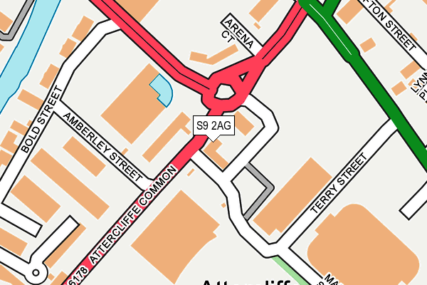 S9 2AG map - OS OpenMap – Local (Ordnance Survey)