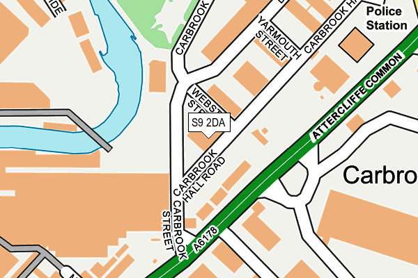 S9 2DA map - OS OpenMap – Local (Ordnance Survey)