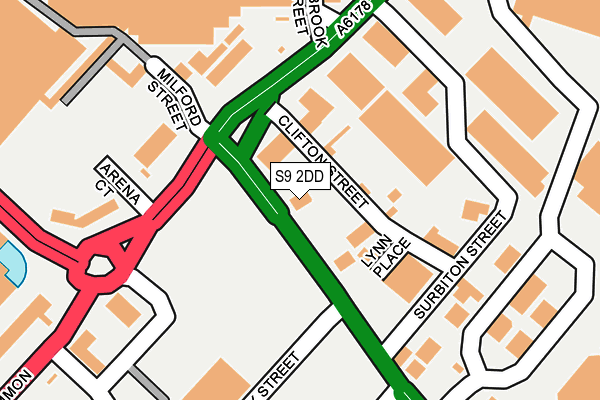 S9 2DD map - OS OpenMap – Local (Ordnance Survey)