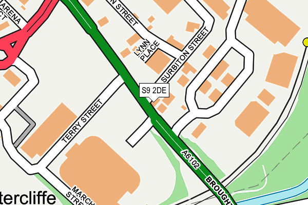 S9 2DE map - OS OpenMap – Local (Ordnance Survey)