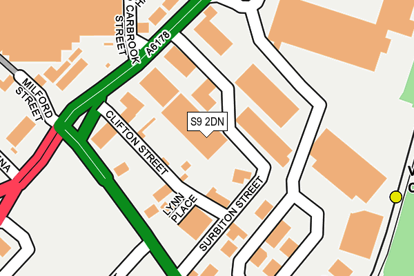 S9 2DN map - OS OpenMap – Local (Ordnance Survey)