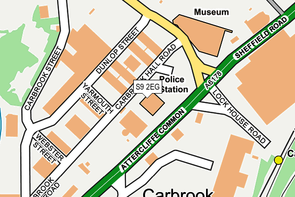 S9 2EG map - OS OpenMap – Local (Ordnance Survey)